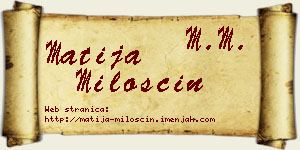 Matija Miloščin vizit kartica